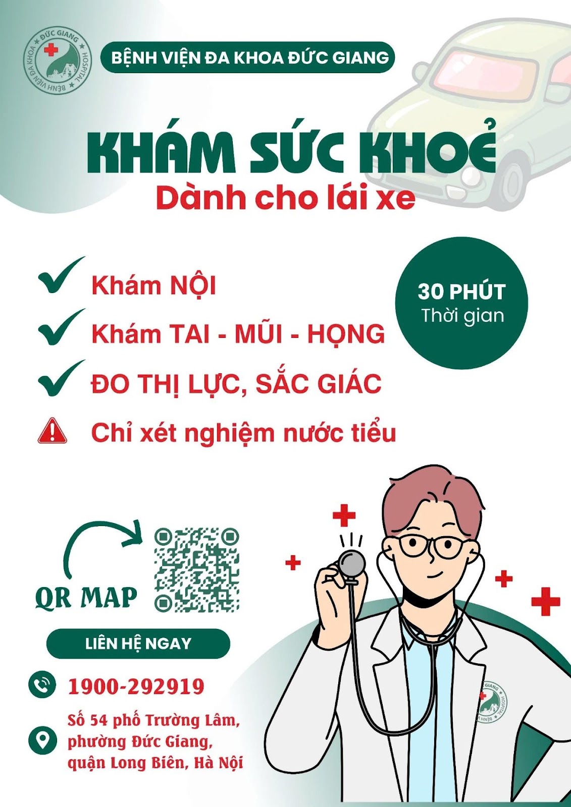 Giới thiệu gói: “Khám sức khỏe dành cho lái xe”.