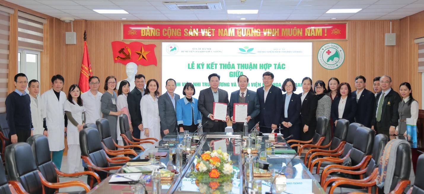 Lễ ký kết thỏa thuận hợp tác giữa Bệnh viện Nhi Trung ương và Bệnh viện đa khoa Đức Giang 